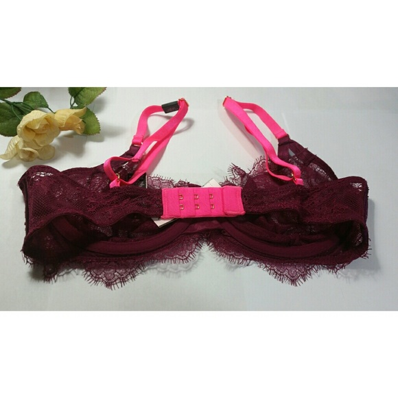 NEW VS Bra Size 32D Maroon Unlined $20 - Picture 5 of 6